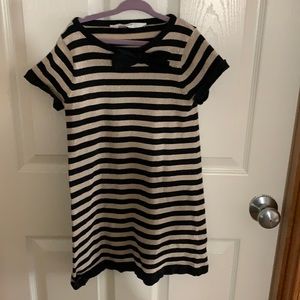 H & M Black & Gold Striped Sweater Dress
